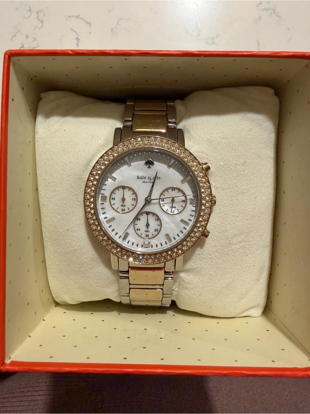 kate spade Rose Gold and Silver Crystal-Accent Women's Watch